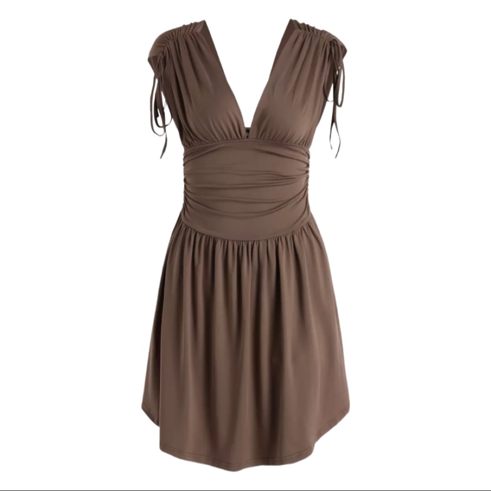 V-Neck MIDI Dress